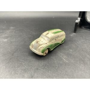 Vintage Made in USA Sun Rubber Toy Company Cream/Green Streamlined Passenger Bus